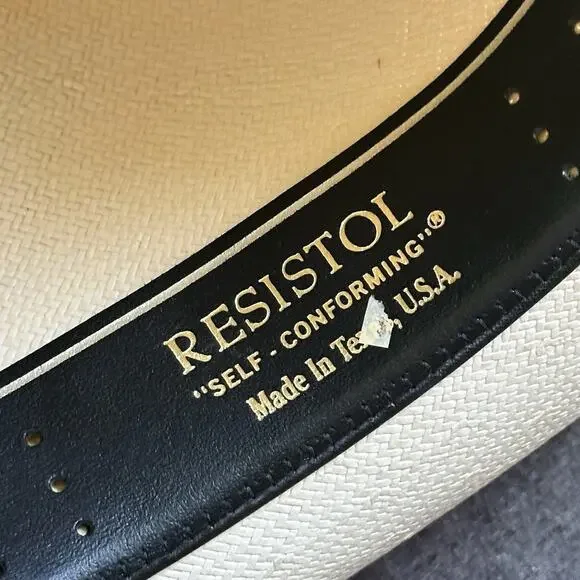 VTG Resistol Straw Cowboy Hat Long Oval George Strait Natural Sz 7 1/8
